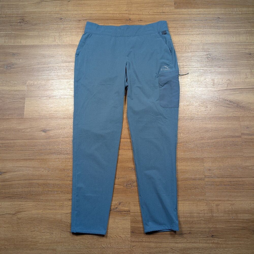 LL Bean Tropicwear Comfort Pants Women M Blue Lightweight Zip Pocket Outdoor